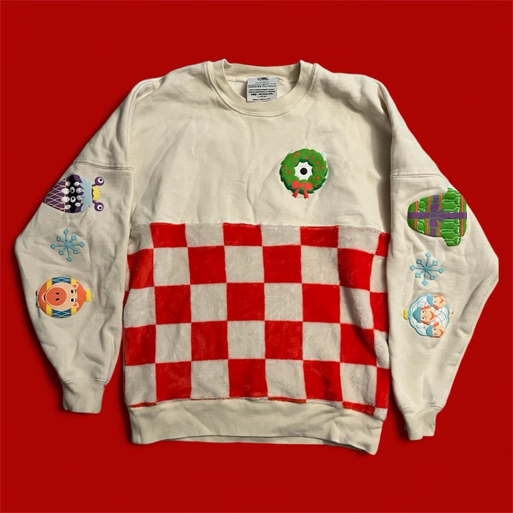 Disney Spirit Jersey Christmas Checkered Crewneck Sweatshirt